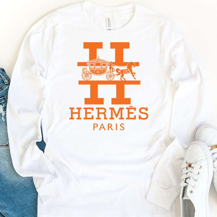 Hermes-Paris-Horse-Logo-Kid-Tee-Unisex-Longsleeve-Tee-LTB2935-1