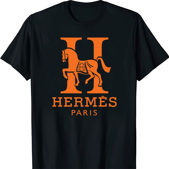 Hermes-Paris-Horse-Original-Logo-Unisex-T-Shirt-TTB2931 Hermes Paris Horse Original Logo Unisex T-Shirt TTB2931