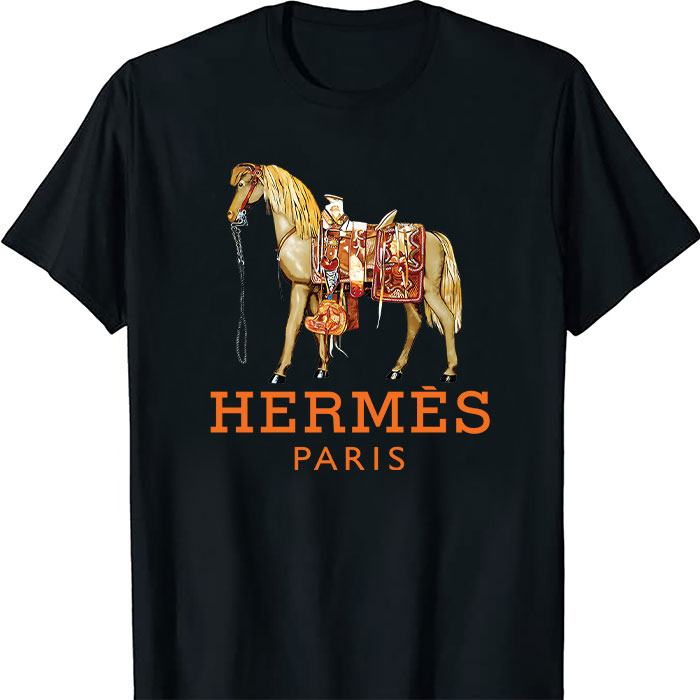 Hermes-Paris-Horse-Original-Logo-Unisex-T-Shirt-TTB2936 Hermes Paris Horse Original Logo Unisex T-Shirt TTB2936