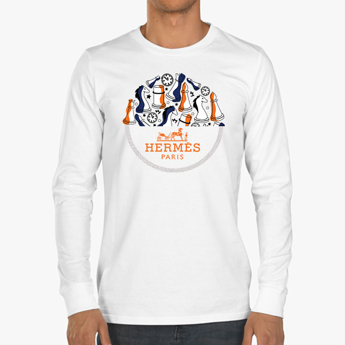 Hermes-Paris-Seahorses-Logo-Kid-Tee-Unisex-Longsleeve-Tee-LTB2926-3