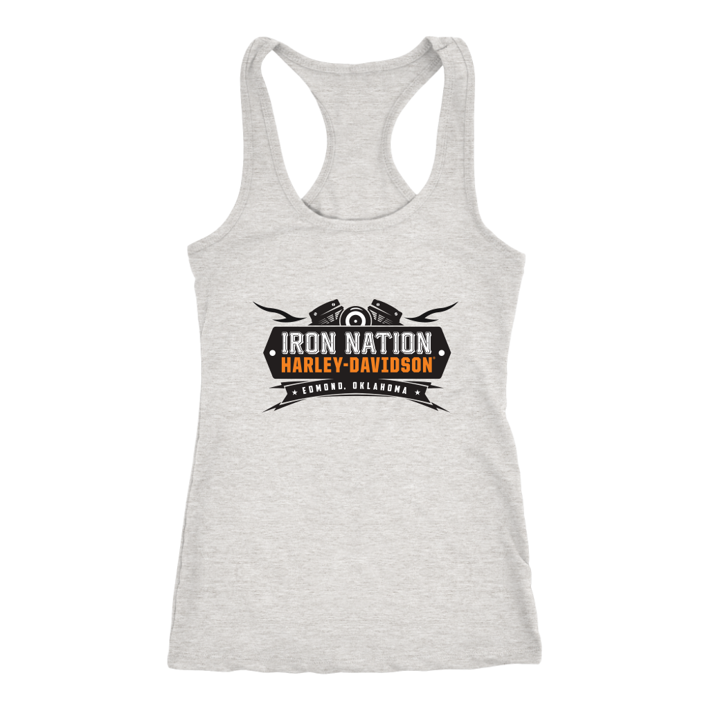 Iron-Nation-Harley-Davidson-Logo-Women-Racerback-Tank-Top Iron Nation Harley Davidson Logo Women Racerback Tank Top