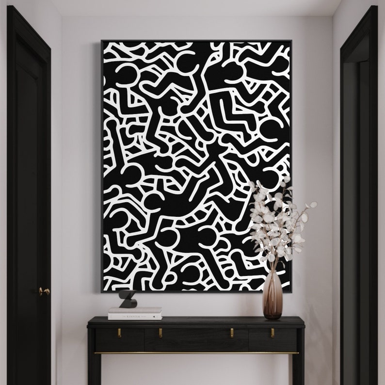 Keith-Haring-Love-Canvas-Pop-Art-Canvas-Wall-Decor-Black-And-White-Art-2