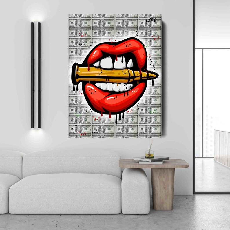 Lips-X-Bullet-X-Money-Canvas-Street-Art-Motivational-Interior-Art-Wall-Art-Office-Art-Banksy-Pop-Art-2