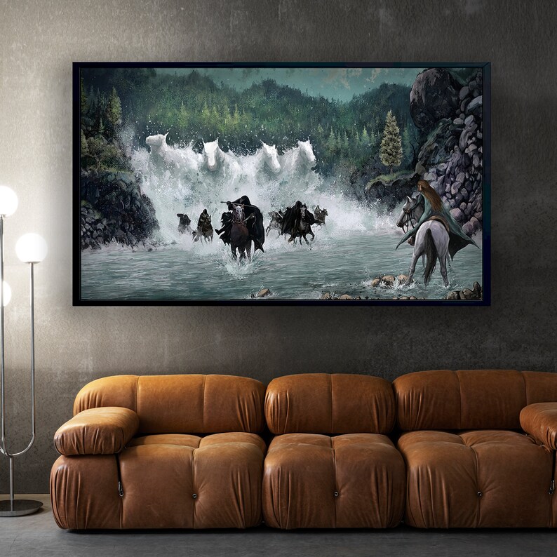 Lord-of-The-Rings-Canvas-Huge-Canvas-Iconic-Decor-The-Horses-of-The-Nazgul-Arwen-Elf-Canvas-Arwen-Nazgul-Chase-Poster-Lotr-Canvas-3