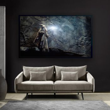 Lord of The Rings Wall Art Gandalf in The Cave Poster Art Lotr Gift Lotr Canvas Wall Decor