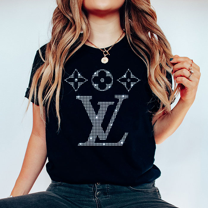 Louis-Vuitton-Logo-Luxury-Diamonds-LV-Unisex-T-Shirt-TTB2607-1