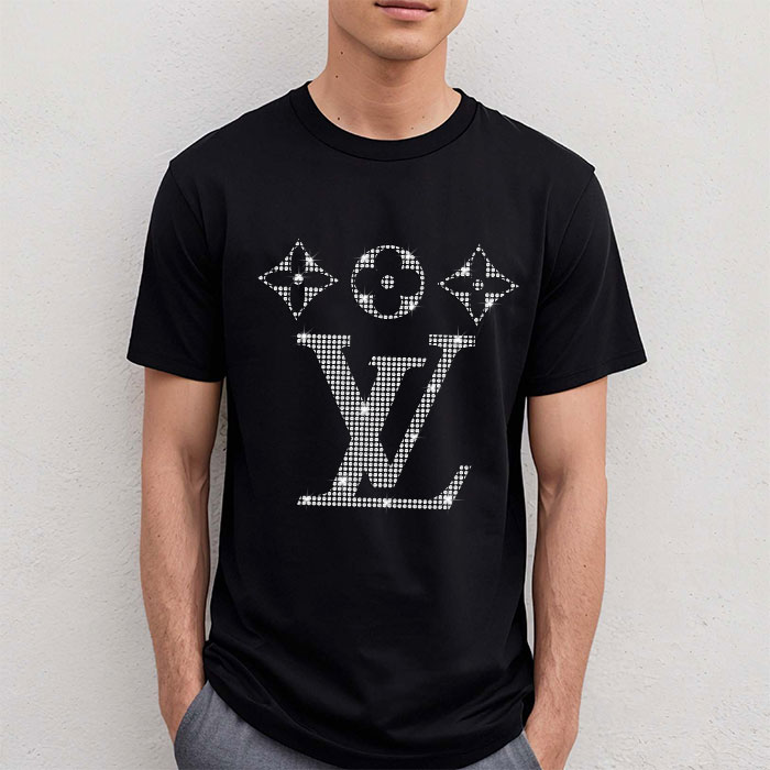 Louis-Vuitton-Logo-Luxury-Diamonds-LV-Unisex-T-Shirt-TTB2607-2