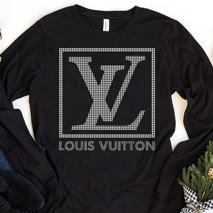 Louis-Vuitton-Logo-Luxury-Diamonds-Unisex-Kid-Long-Sleeve-Tee-LTB2603 Louis Vuitton Logo Luxury Diamonds Unisex & Kid Long Sleeve Tee LTB2603