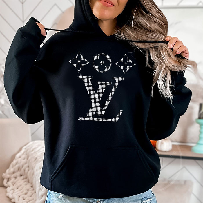 Louis-Vuitton-Logo-Luxury-Diamonds-Unisex-Pullover-Hoodie-HTB2607-1