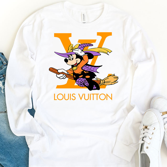 Louis-Vuitton-Logo-Luxury-Halloween-Pumpkin-Mickey-Mouse-Unisex-Kid-Long-Sleeve-Tee-TBL106-1