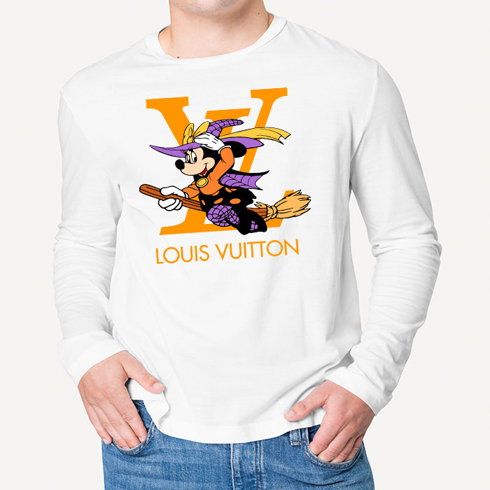 Louis-Vuitton-Logo-Luxury-Halloween-Pumpkin-Mickey-Mouse-Unisex-Kid-Long-Sleeve-Tee-TBL106-3
