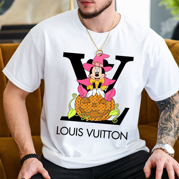Louis-Vuitton-Logo-Luxury-Halloween-Pumpkin-Minnie-Mouse-Unisex-T-Shirt-NTB2648-2