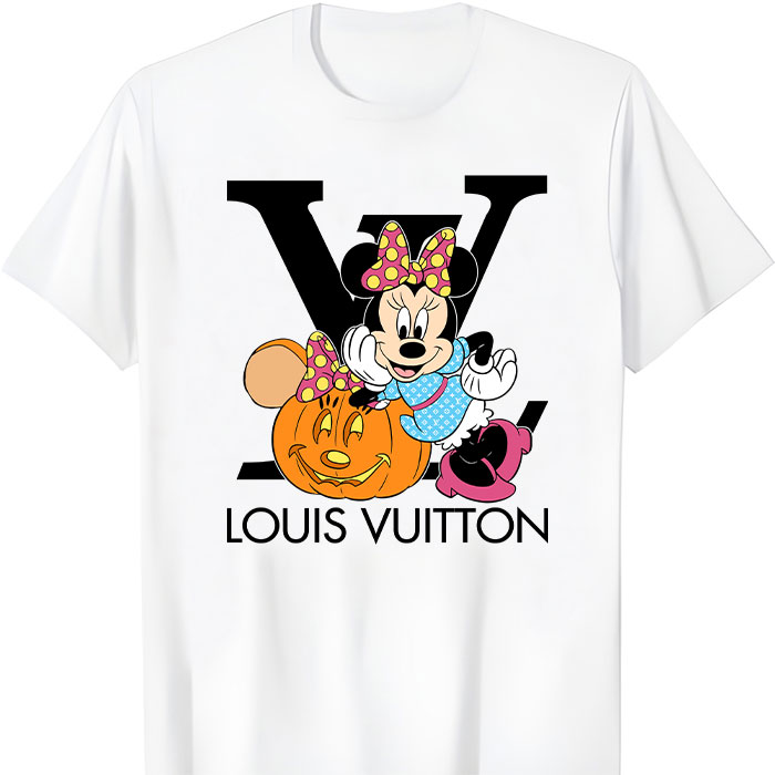 Louis-Vuitton-Logo-Luxury-Halloween-Pumpkin-Minnie-Mouse-Unisex-T-Shirt-NTB2650 Louis Vuitton Logo Luxury Halloween Pumpkin Minnie Mouse Unisex T-Shirt NTB2650