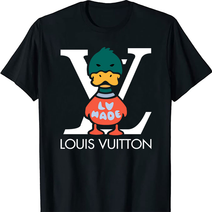 Louis-Vuitton-Logo-Luxury-Knit-Duck-Crewneck-LV-Unisex-T-Shirt-CB394 Louis Vuitton Logo Luxury Knit Duck Crewneck LV Unisex T-Shirt CB394