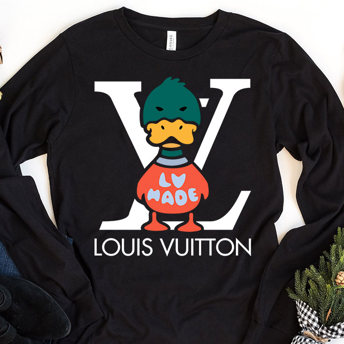Louis-Vuitton-Logo-Luxury-Knit-Duck-Crewneck-Unisex-Kid-Long-Sleeve-Tee-TBL141 Louis Vuitton Logo Luxury Knit Duck Crewneck Unisex & Kid Long Sleeve Tee TBL141
