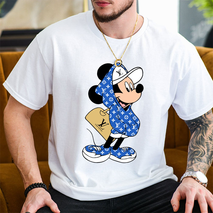 Louis-Vuitton-Logo-Luxury-Mickey-Mouse-Hoodies-With-Bag-LV-Unisex-T-Shirt-CB402-2