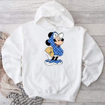 Louis Vuitton Logo Luxury Mickey Mouse Hoodies With Bag Unisex Pullover Hoodie TB155