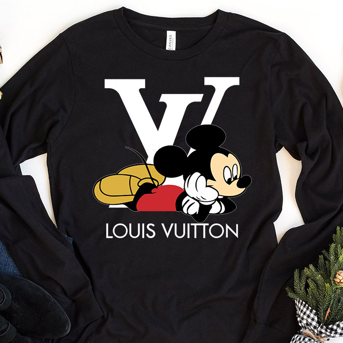 Louis-Vuitton-Logo-Luxury-Mickey-Mouse-Unisex-Kid-Long-Sleeve-Tee-TBL164 Louis Vuitton Logo Luxury Mickey Mouse Unisex & Kid Long Sleeve Tee TBL164