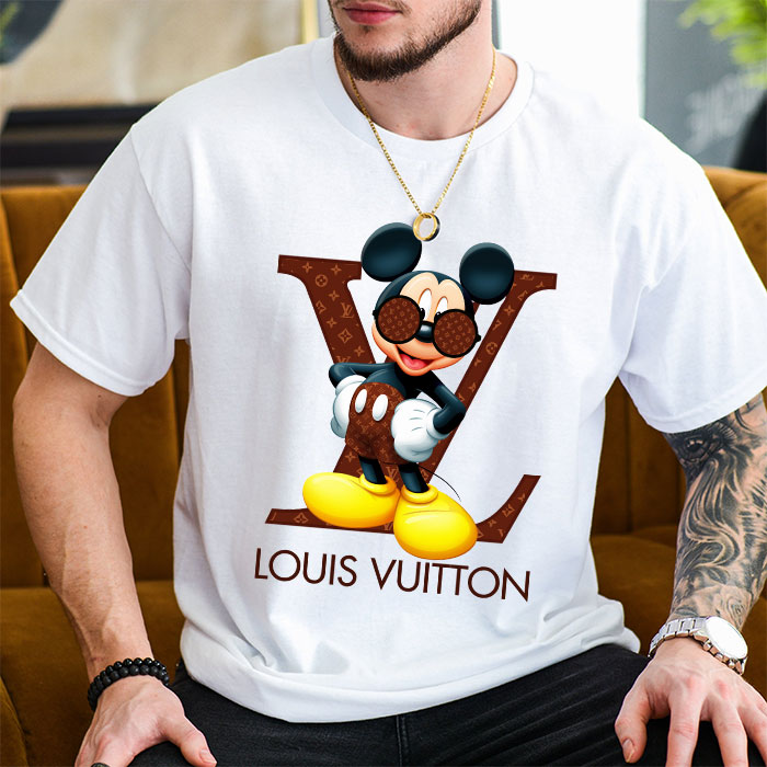 Louis-Vuitton-Logo-Luxury-Monogram-Canvas-Pattern-Mickey-Mouse-LV-Unisex-T-Shirt-CB397-2