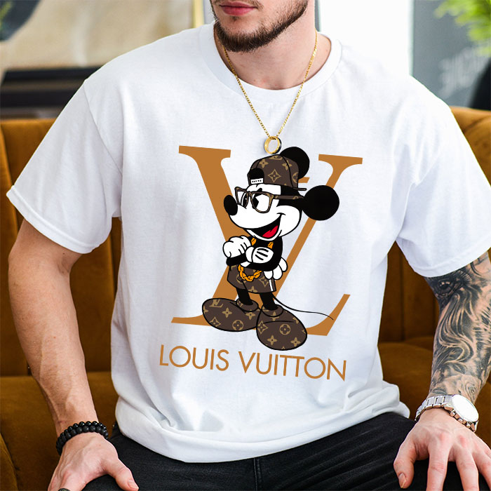 Louis-Vuitton-Logo-Luxury-Monogram-Canvas-Pattern-Mickey-Mouse-LV-Unisex-T-Shirt-CB400-2