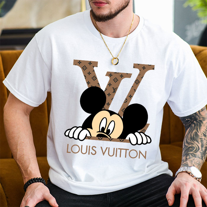 Louis-Vuitton-Logo-Luxury-Monogram-Canvas-Pattern-Mickey-Mouse-LV-Unisex-T-Shirt-CB419-2