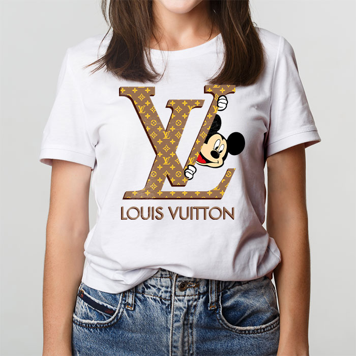 Louis-Vuitton-Logo-Luxury-Monogram-Canvas-Pattern-Mickey-Mouse-LV-Unisex-T-Shirt-CB423-1