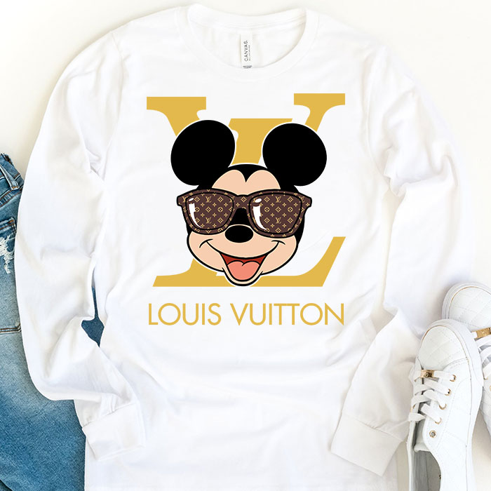 Louis-Vuitton-Logo-Luxury-Monogram-Canvas-Pattern-Mickey-Mouse-Unisex-Kid-Long-Sleeve-Tee-TBL140-1