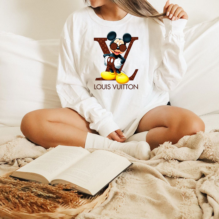Louis-Vuitton-Logo-Luxury-Monogram-Canvas-Pattern-Mickey-Mouse-Unisex-Kid-Long-Sleeve-Tee-TBL144-2