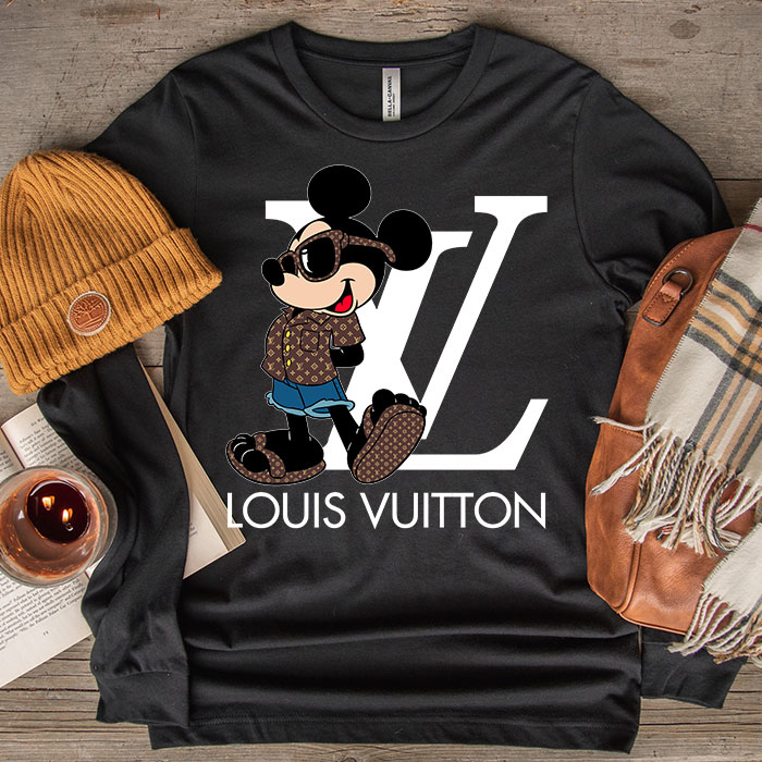 Louis-Vuitton-Logo-Luxury-Monogram-Canvas-Pattern-Mickey-Mouse-Unisex-Kid-Long-Sleeve-Tee-TBL145-1