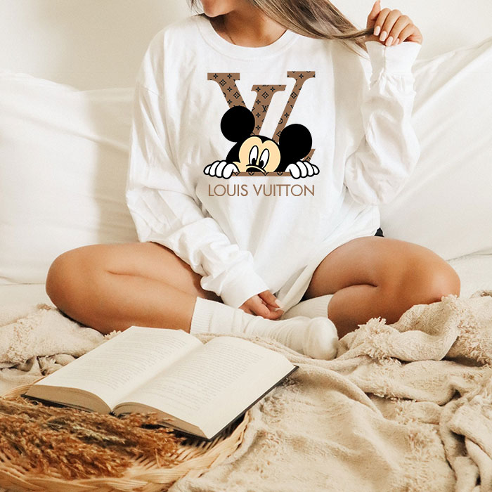 Louis-Vuitton-Logo-Luxury-Monogram-Canvas-Pattern-Mickey-Mouse-Unisex-Kid-Long-Sleeve-Tee-TBL166-2