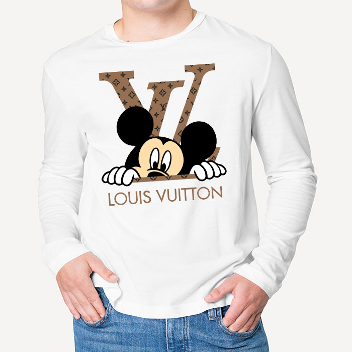 Louis-Vuitton-Logo-Luxury-Monogram-Canvas-Pattern-Mickey-Mouse-Unisex-Kid-Long-Sleeve-Tee-TBL166-3