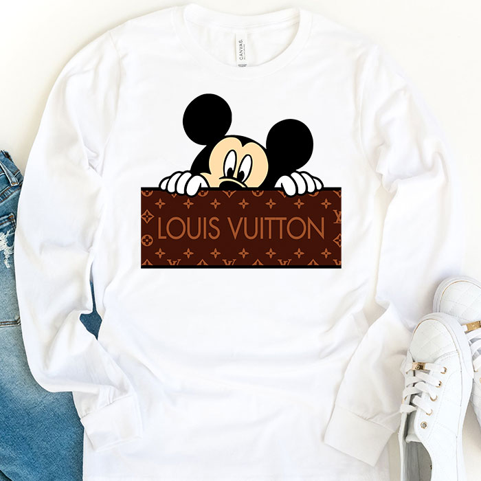 Louis-Vuitton-Logo-Luxury-Monogram-Canvas-Pattern-Mickey-Mouse-Unisex-Kid-Long-Sleeve-Tee-TBL167-1