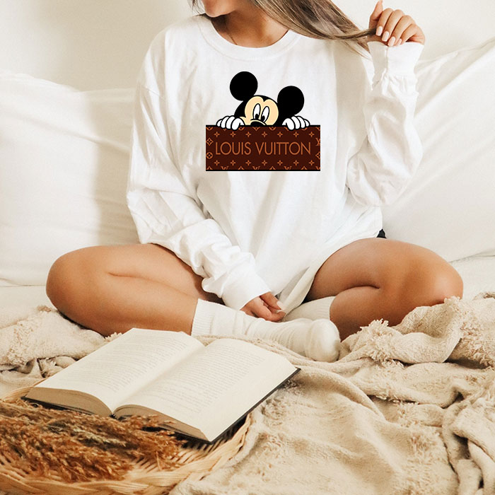 Louis-Vuitton-Logo-Luxury-Monogram-Canvas-Pattern-Mickey-Mouse-Unisex-Kid-Long-Sleeve-Tee-TBL167-2
