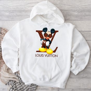 Louis Vuitton Logo Luxury Monogram Canvas Pattern Mickey Mouse Unisex Pullover Hoodie TB150
