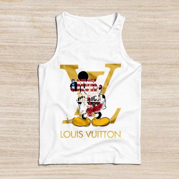 Louis Vuitton Logo Luxury Monogram Canvas Pattern Mickey Mouse Unisex Tank Top TB081