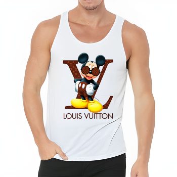Louis Vuitton Logo Luxury Monogram Canvas Pattern Mickey Mouse Unisex Tank Top TB087