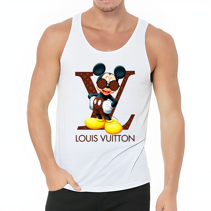 Louis-Vuitton-Logo-Luxury-Monogram-Canvas-Pattern-Mickey-Mouse-Unisex-Tank-Top-TB087 Louis Vuitton Logo Luxury Monogram Canvas Pattern Mickey Mouse Unisex Tank Top TB087