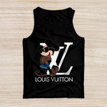 Louis Vuitton Logo Luxury Monogram Canvas Pattern Mickey Mouse Unisex Tank Top TB088