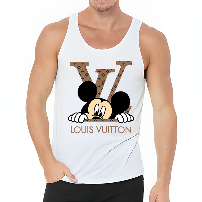 Louis-Vuitton-Logo-Luxury-Monogram-Canvas-Pattern-Mickey-Mouse-Unisex-Tank-Top-TB109 Louis Vuitton Logo Luxury Monogram Canvas Pattern Mickey Mouse Unisex Tank Top TB109