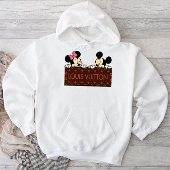 Louis Vuitton Logo Luxury Monogram Canvas Pattern Minnie Mouse Mickey Mouse Unisex Pullover Hoodie TB175