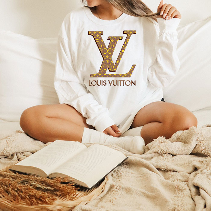 Louis-Vuitton-Logo-Luxury-Monogram-Canvas-Pattern-Unisex-Kid-Long-Sleeve-Tee-TBL202-2