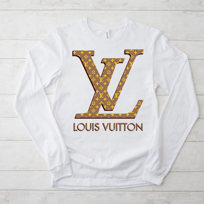 Louis-Vuitton-Logo-Luxury-Monogram-Canvas-Pattern-Unisex-Kid-Long-Sleeve-Tee-TBL202 Louis Vuitton Logo Luxury Monogram Canvas Pattern Unisex & Kid Long Sleeve Tee TBL202