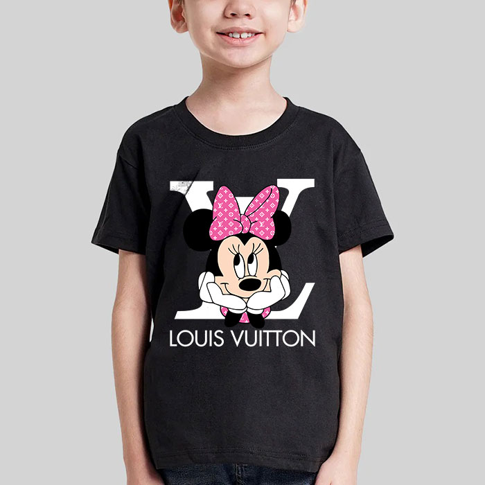 Louis-Vuitton-Logo-Luxury-Pink-And-White-Monogram-Canvas-Pattern-Minnie-Mouse-LV-Unisex-T-Shirt-CB395-4
