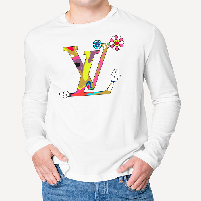 Louis-Vuitton-Logo-Luxury-Takashi-Murakami-Flower-Unisex-Kid-Long-Sleeve-Tee-TBL185-3