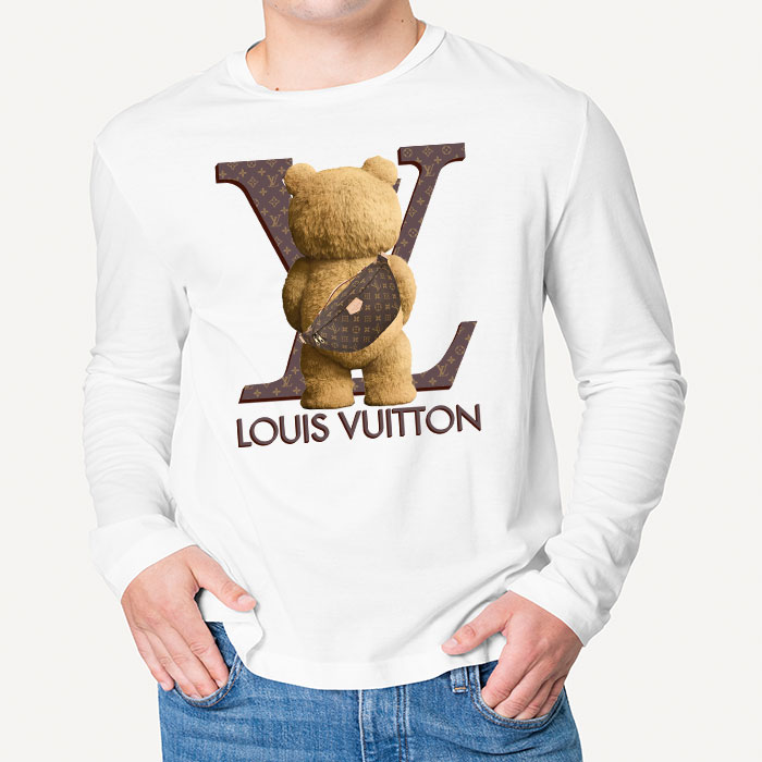 Louis-Vuitton-Logo-Luxury-Teddy-Bear-Unisex-Kid-Long-Sleeve-Tee-NTB2362-3