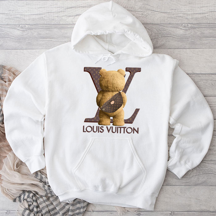 Louis-Vuitton-Logo-Luxury-Teddy-Bear-Unisex-Pullover-Hoodie-NTB2283 Louis Vuitton Logo Luxury Teddy Bear Unisex Pullover Hoodie NTB2283