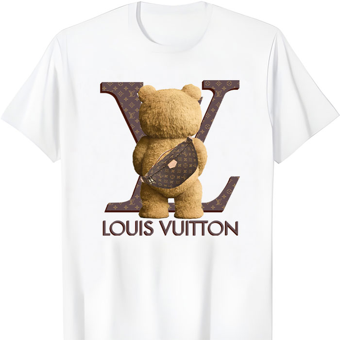 Louis-Vuitton-Logo-Luxury-Teddy-Bear-Unisex-T-Shirt-NTB2687 Louis Vuitton Logo Luxury Teddy Bear Unisex T-Shirt NTB2687