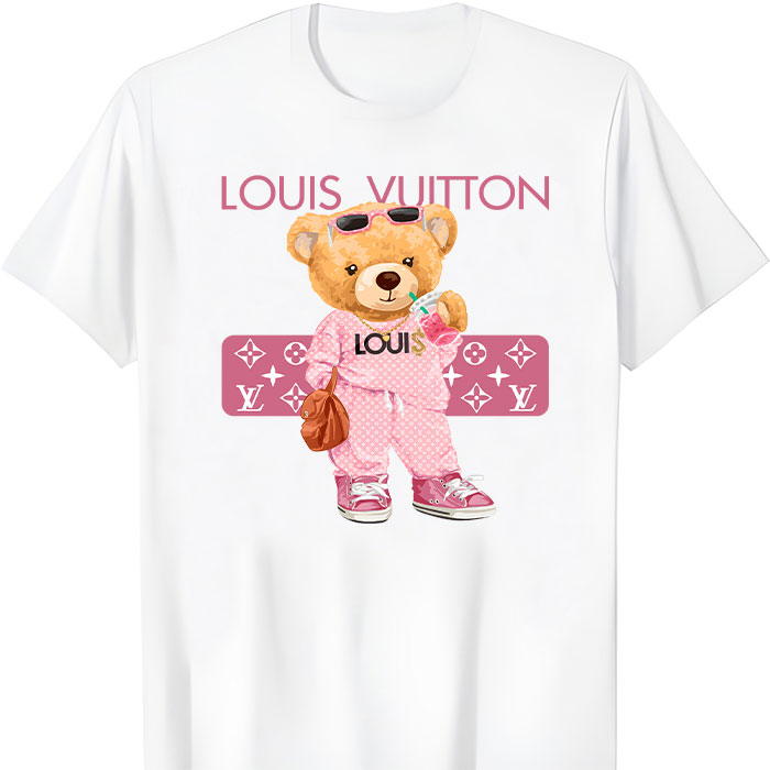 Louis-Vuitton-Logo-Luxury-Teddy-Bear-Unisex-T-Shirt-NTB2730 Louis Vuitton Logo Luxury Teddy Bear Unisex T-Shirt NTB2730