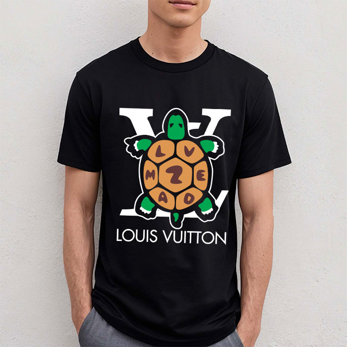 Louis-Vuitton-Logo-Luxury-Turtle-Humanmade-LV-Unisex-T-Shirt-CB413-2