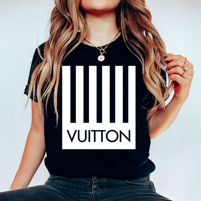 Louis-Vuitton-Logo-Luxury-With-Barcode-Logo-LV-Unisex-T-Shirt-CB453-1